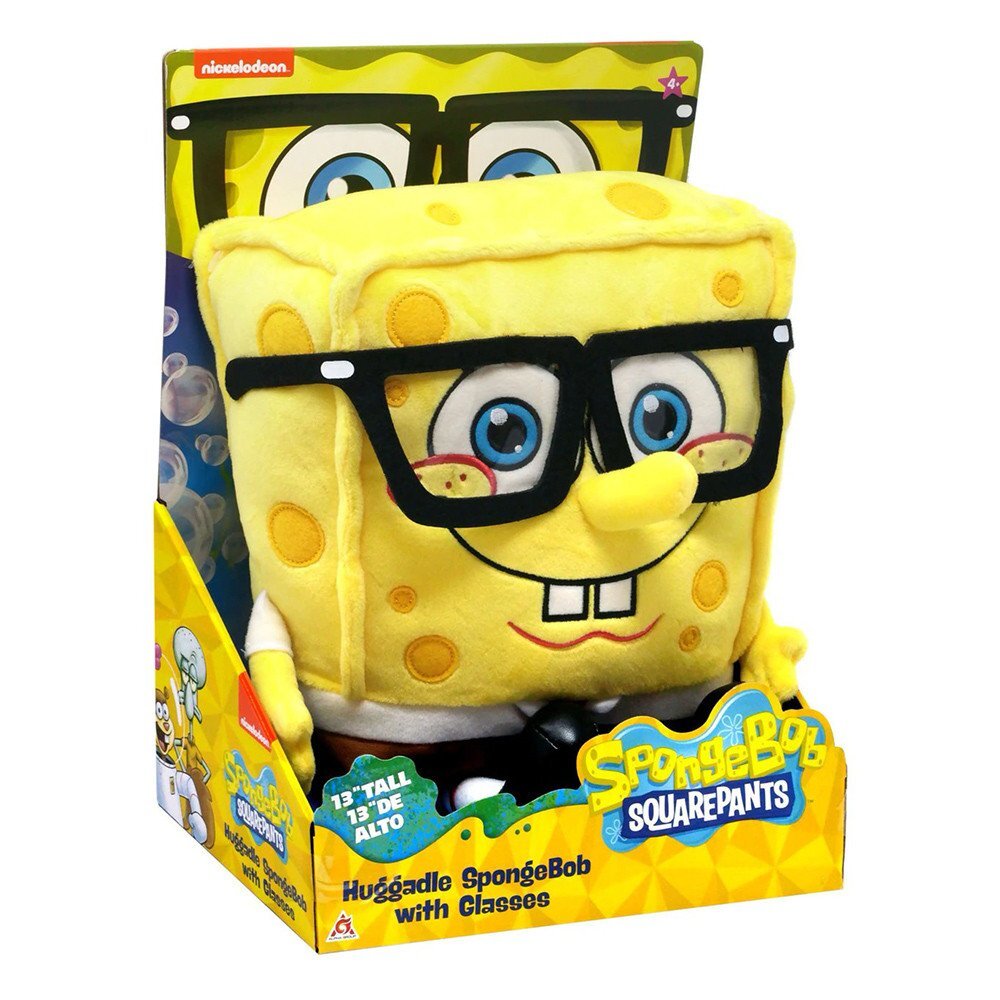Spongebob Squarepants With Glasses Huggable Plush Toy 30cm Spongebob Squarepants True Blue