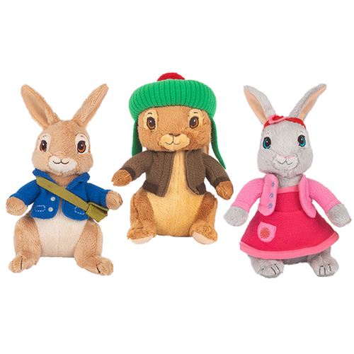 Peter Rabbit Animated Plush Toys 3 Pack 22cm