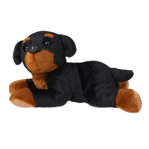 Cuddlimals Dog Dexter Rottweiler Lying Plush Toy 25cm | True Blue Toys  Australia